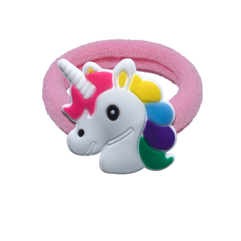 Eenhoorn Elastische Haarbanden Kids Rubber Hoofdbanden Haar Clips Haarspelden Meisjes Hoofddeksels Kinderen Haaraccessoires: 1PCS  3710-02