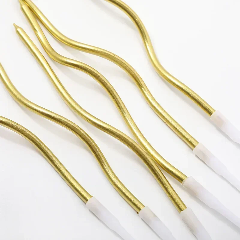 Curved Cake Candles Birthday Baby Shower Gender Reveal Cupcake Decorating Candle Toppers Wedding Party Decorative Supplies