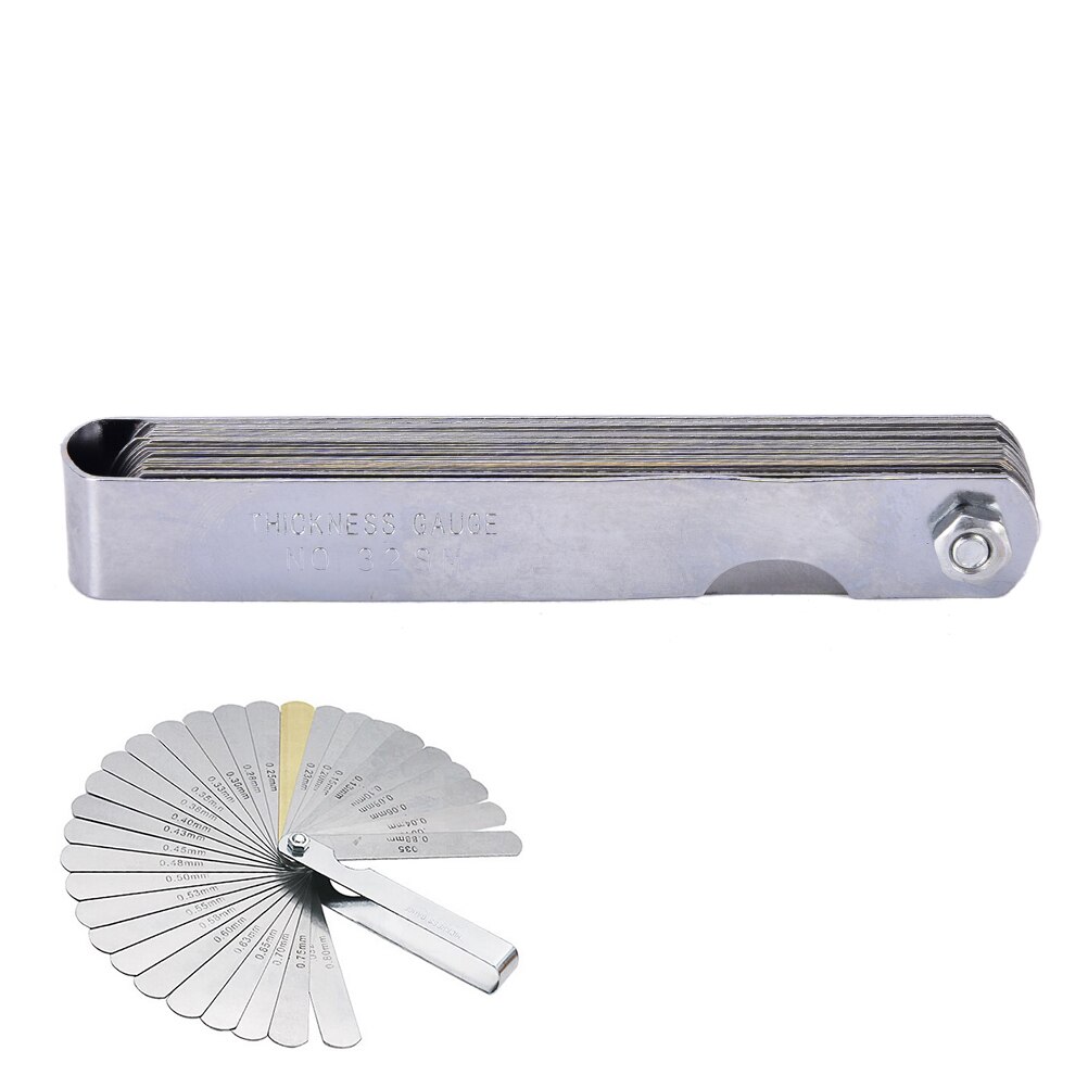 1 set metriskt imperialistiskt mått tune up gap blade tool gitarr 32 blad feeler gauge set