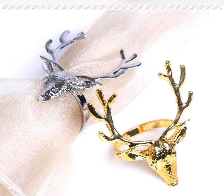 10 stk christmas fawn hode serviettring julebord dekorasjon gevir serviettspenne elg papir serviettring