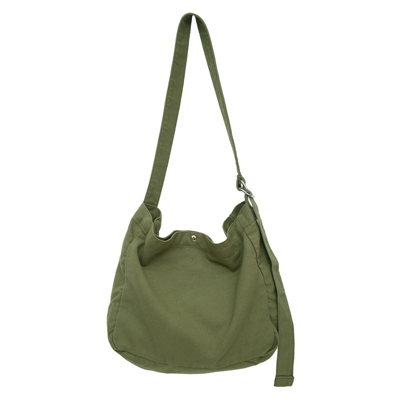 100% Katoen Tiener Canvas Schoudertas Voor School Student Casual High Street Casual Stof Boek Ruim Dagelijks Crossbody Tas