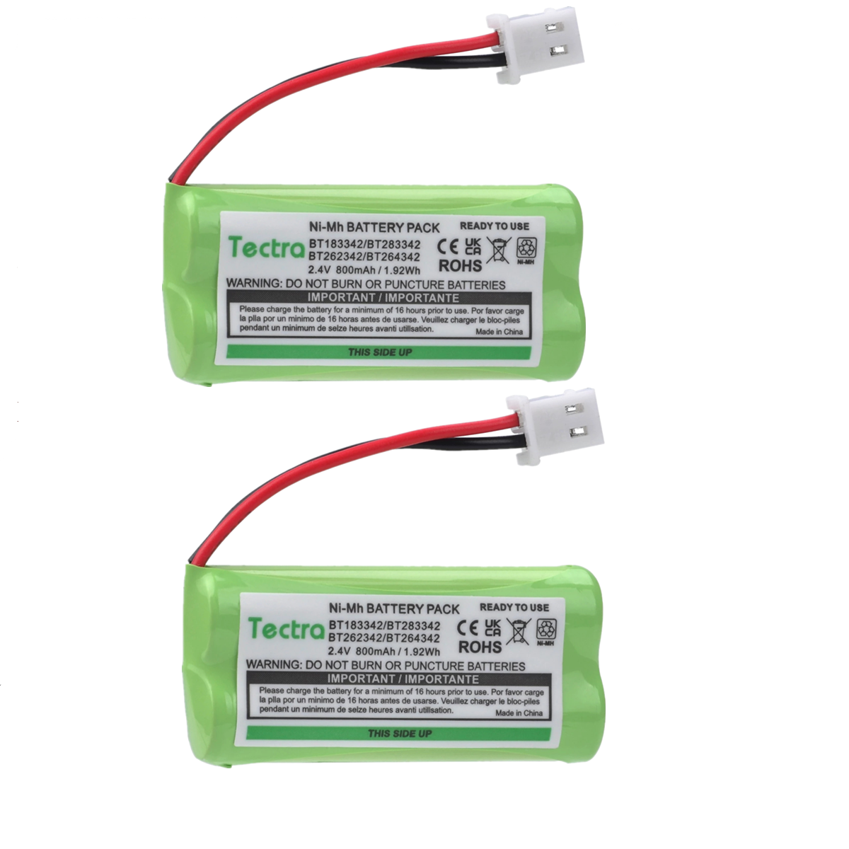 BT183342 BT283342 Draadloze Telefoon Batterij Voor At & T Vtech BT166342 BT266342 BT162342 BT262342 CS6709 CS6609 CS6509: Blauw