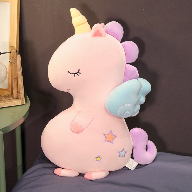 GRAN suave unicornio de peluche de juguete sofá almohada manta niña juguete de decoración del hogar para niños: 70cm / Pink