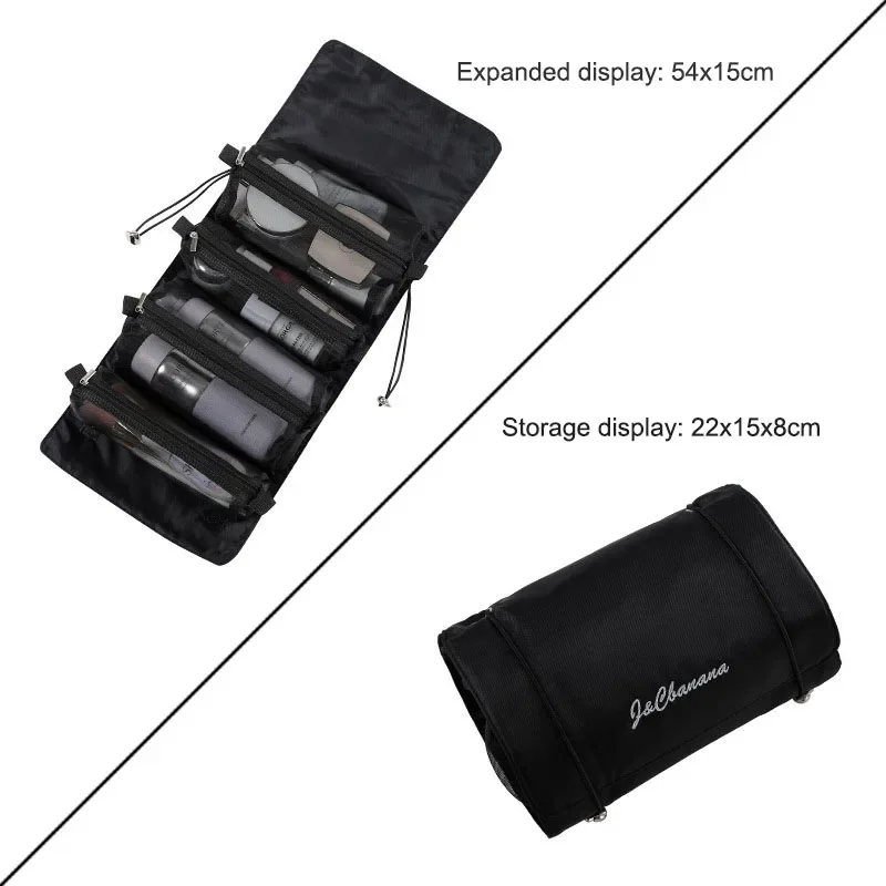 Bolsa de cosméticos de viaje grande para mujer, organizador de maquillaje de cuero, neceser femenino, estuche de maquillaje, bolsa de almacenamiento, caja de lujo para mujer: Castaño