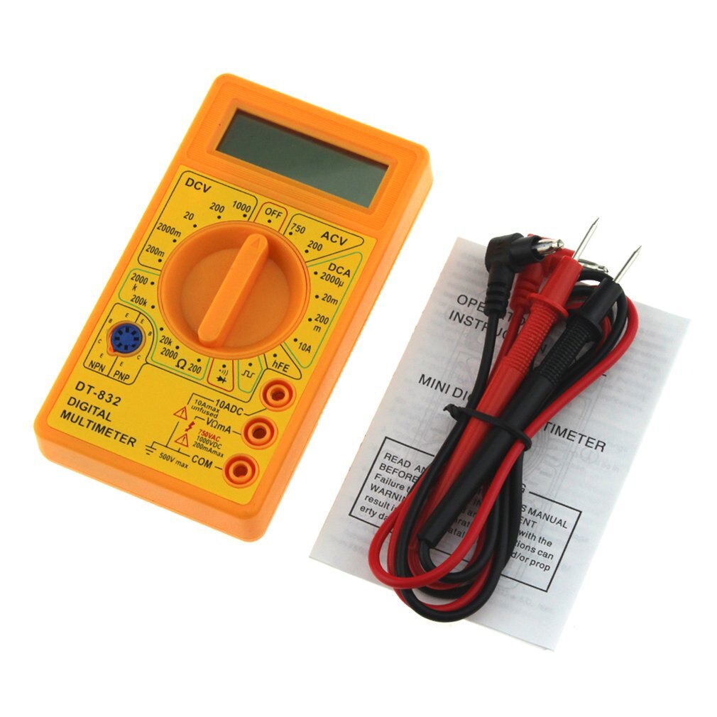 DT-832 Digital Multimeter 1999 Auto Range Counts AC/DC Amp Volt Ohm Tester Voltmeter Ammeter ohmmeter Capacitance Multi Meter: 1