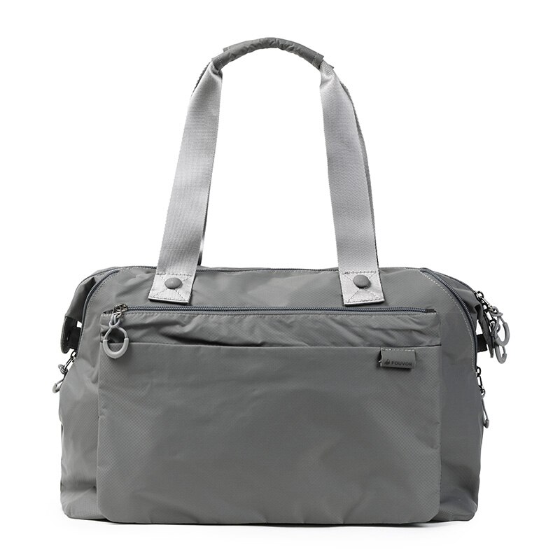 Fouvor Mode Sport Causale Vrouwen tas Pils Capaciteit Oxford Handtas Soild Waterdichte Canvas Tas 2802-14: grey small