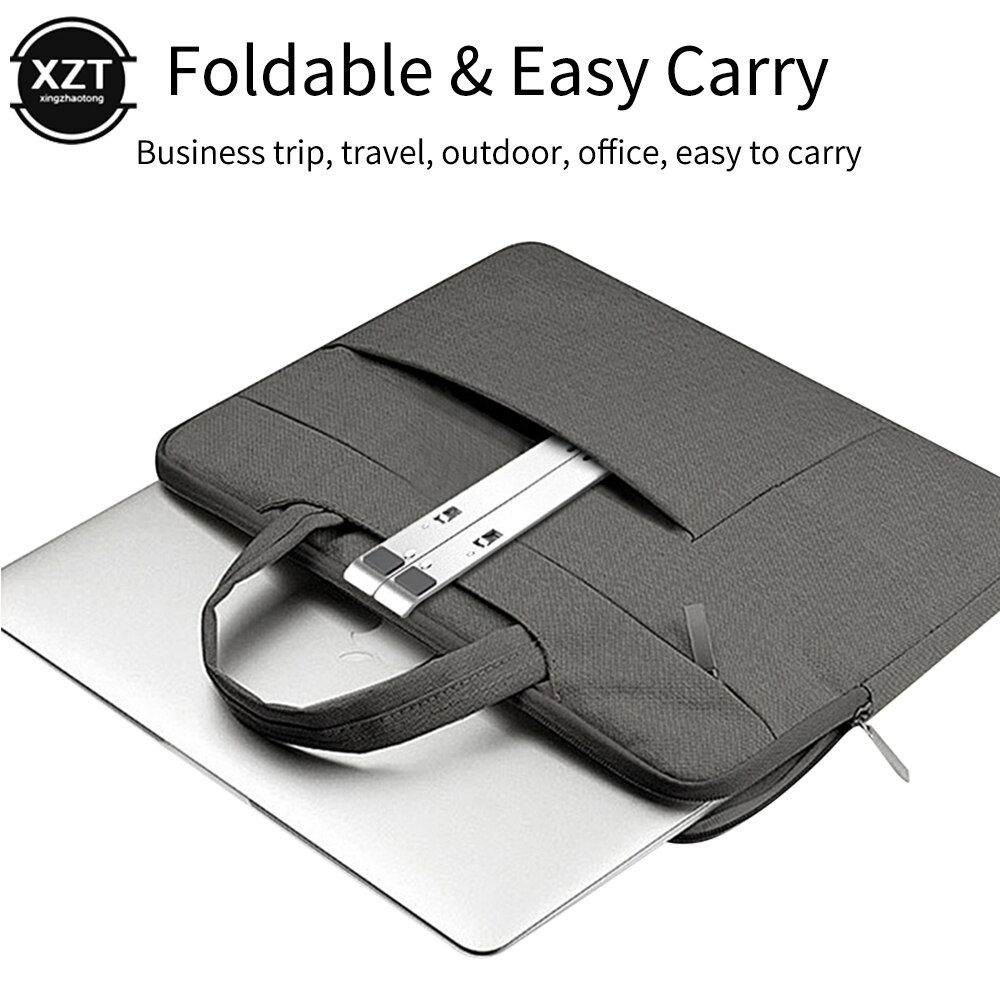 Bærbar stativ højdejusterbar aluminium bærbar stigeholder bærbar ergonomisk notesbog  to 17 tommer til macbook air pro
