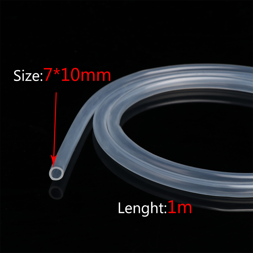 1M Silicone Rubber Hose Food Grade Clear Transparent 4 5 6 7 8 9 10 11 12 14 16 mm Out Diameter Flexible Silicone Tube: 7x10 mm