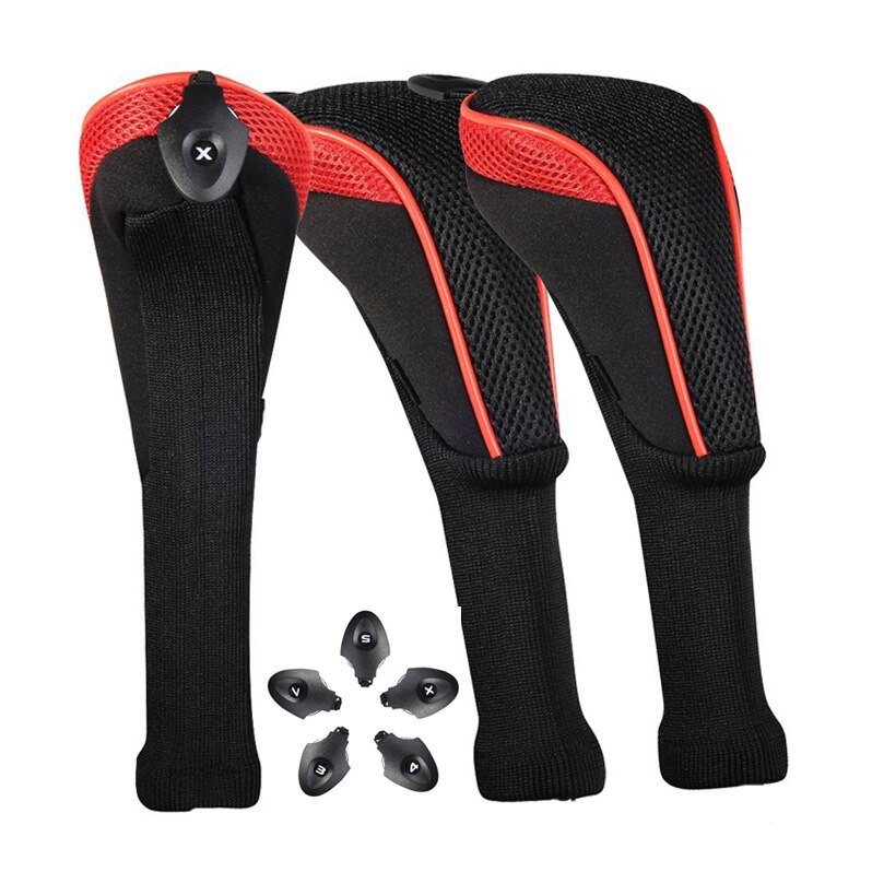 3 st/set mesh långhalsade golfskogsklubbor huvudbonader set hållbart utdragbart skyddande klubbtäcke golftillbehör