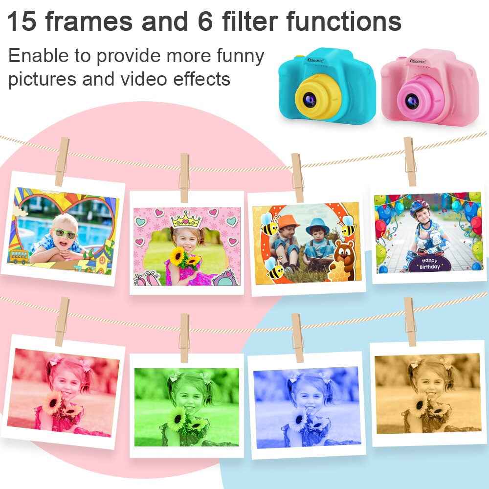 Prograce Child Camera Mini Digital Camera Photo Video Camera Children Camera Kid Camera Fun Toys for Girl Blog Camera Vlog