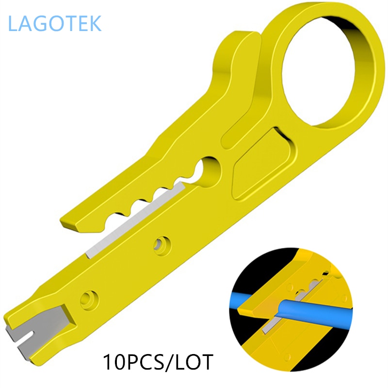 10pcs Network UTP Cable Cutter Stripper Plier Punch Down Hand Tools Easy Use Mini Portable Simple Data Cable Wire Plier