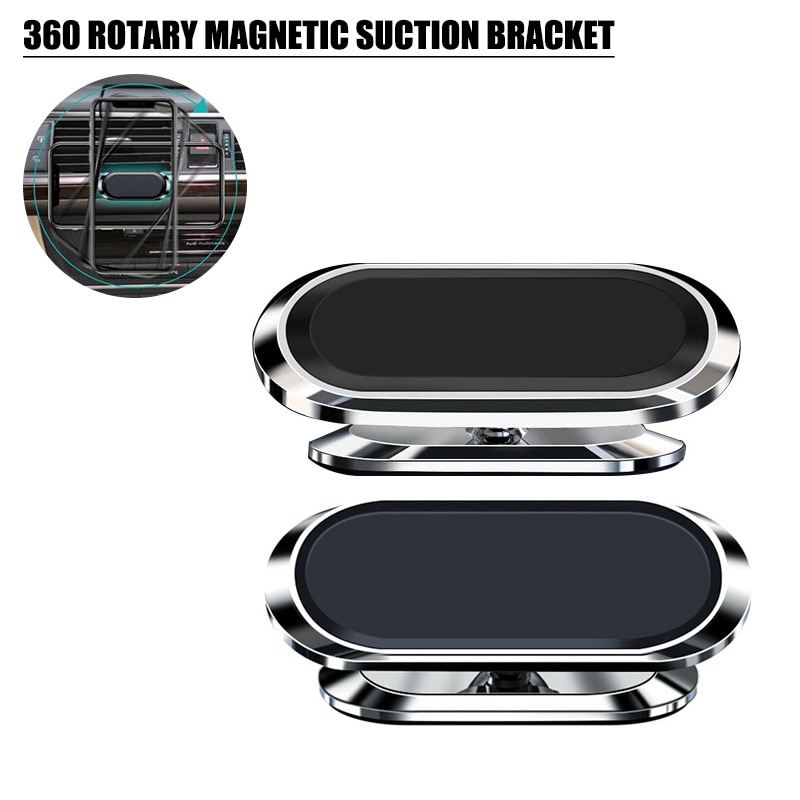 Metal Magnetic Phone Holder 360 Rotating Car Phone Holder Stand Metal Magnet Car Support Suitable for All Smart Phones