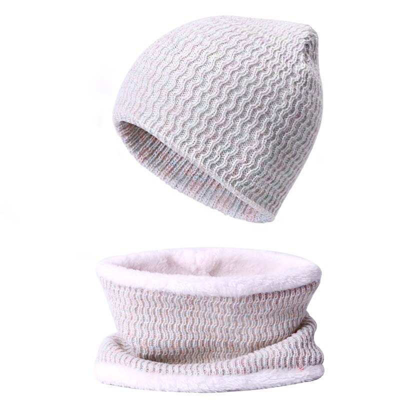 Conjunto de bufandas y bufandas gruesas de Invierno para mujer con forro de gorro cálido y bufandas para mujer: H