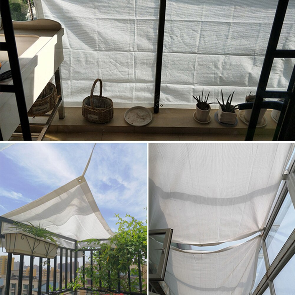 Binnenplaats patio huis tuin planten zonnescherm net schaduwdoeken uv-bestendig buiten ademend privacy scherm hek zonnebrandcrème zomer