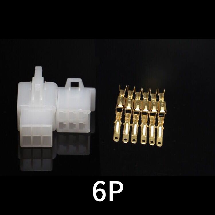 Automotive Elektrisk Stik 2.8mm - 10 Sæt Hun & Han Kabel Terminal Stik Kit: 6p