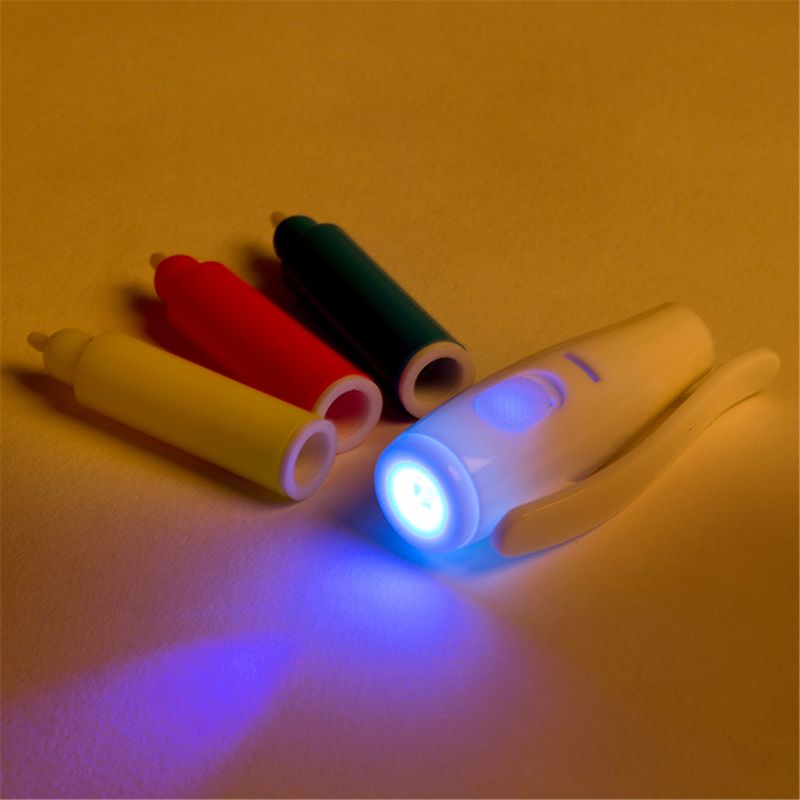 Magic 3 Colors UV Fluorescent Pen Light Combo Stationery Invisible Ink Pen Stationery Office School Supplies Secret DIY