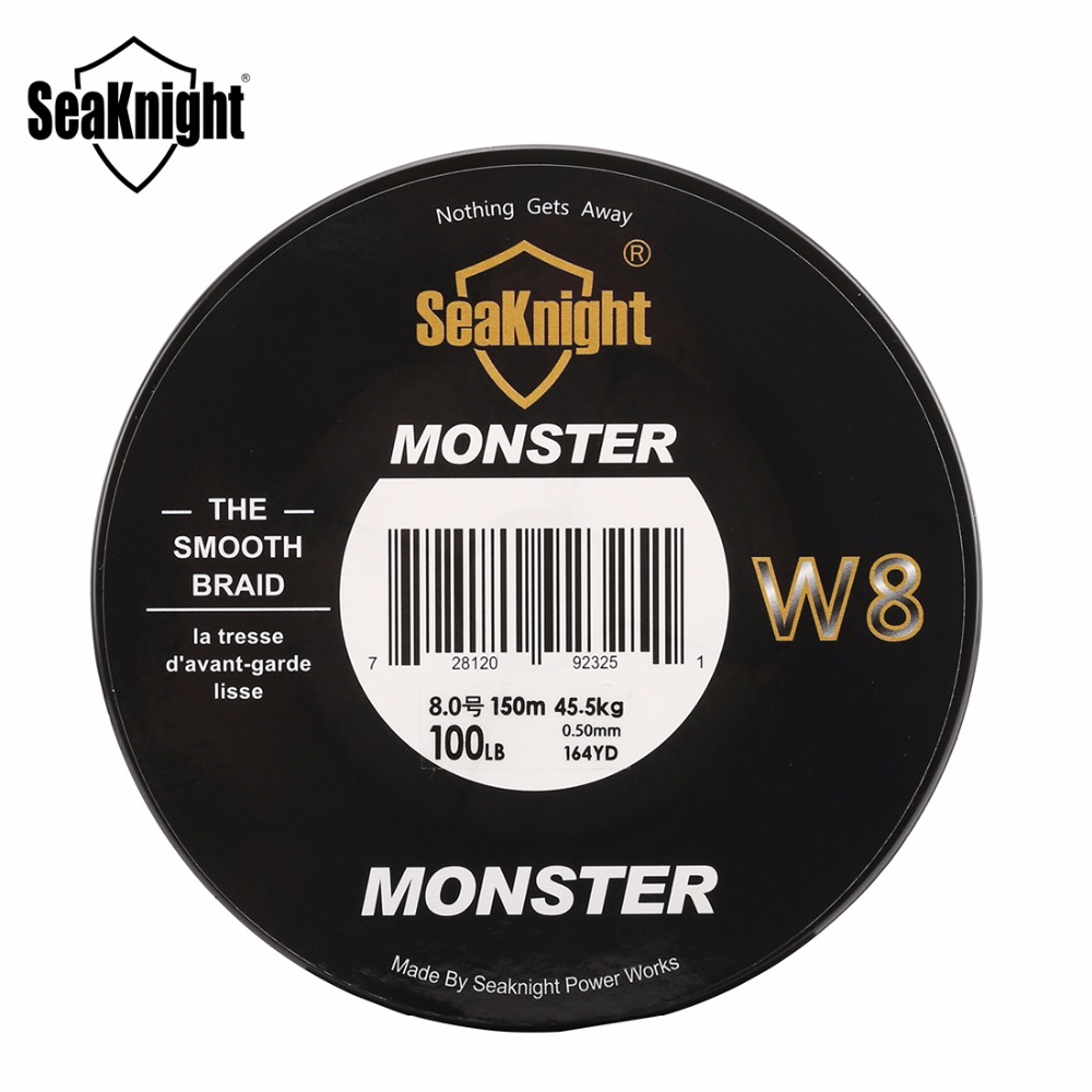SeaKnight ligne de pêche W8 150 M tresse 8 brins ligne lisse PE Multifilament grand Angle technologie tressée 20-100LB