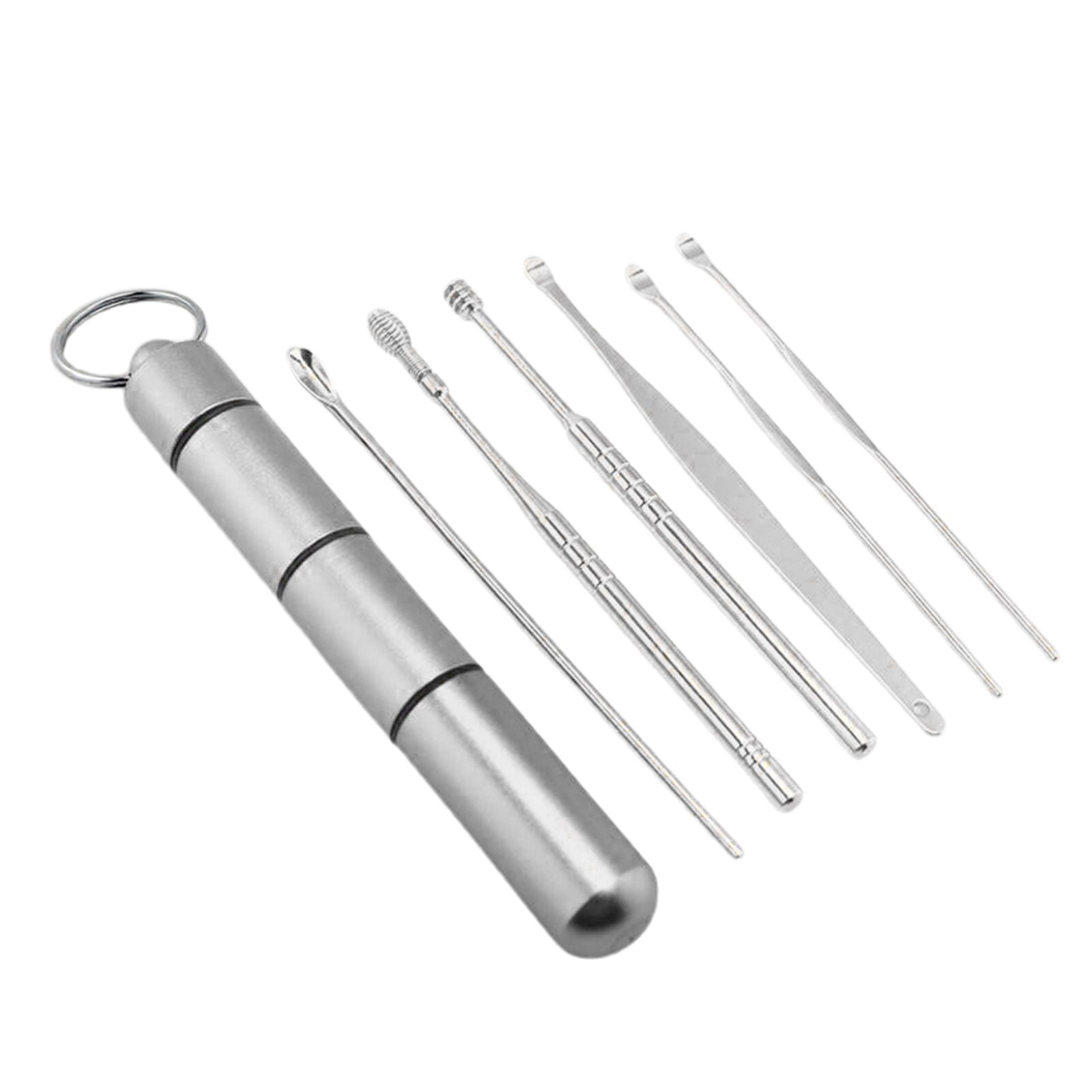 6 Stuks Oor Pick Oorsmeer Verwijderen Kit Oor Schoonmaken Tool Sets: Silver