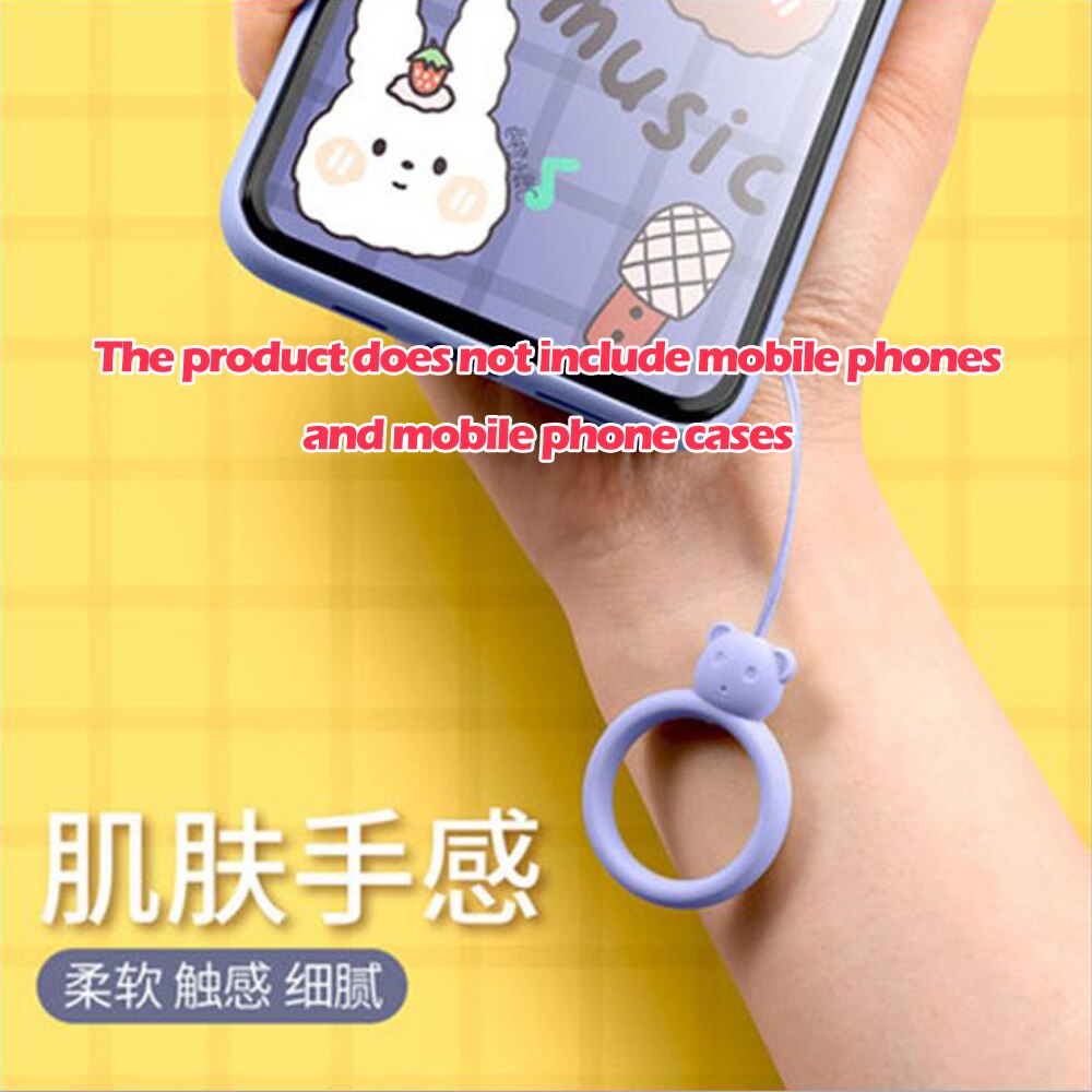 Silicone Ring Ring Bear Liquid Silicone Cell Phone Lanyard Electronic Cigarette Lanyard Headphone Case Pendant U Disk Lanyard