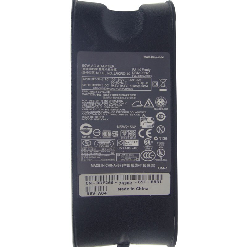 19.5V 4.62A 90W 7.4*5.0mm LA90PS0-00 PA-10 Family DF266 Laptop Adapter Charger for Dell Inspiron 300m 1501 9400 E170 Adapter
