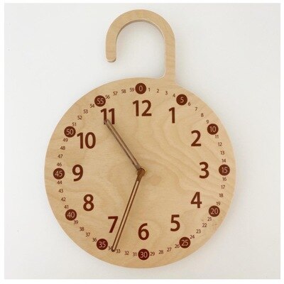 Scandinavische Stijl Serie Cartoon Stille Wekker Thuis Massief Houten Stille Klok Wandklok Eenvoudige Digitale Klok Nachtkastje Klok: D