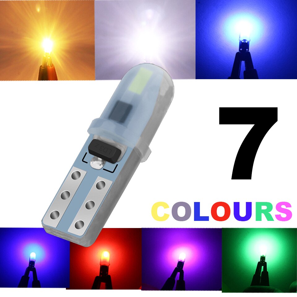 Ampoule Led T5 W3W W1.2W, 5 pièces, indicateur de lumière intérieur de voiture, jauge de tableau de bord, Instrument, lumière de Signal automatique 12V blanc,