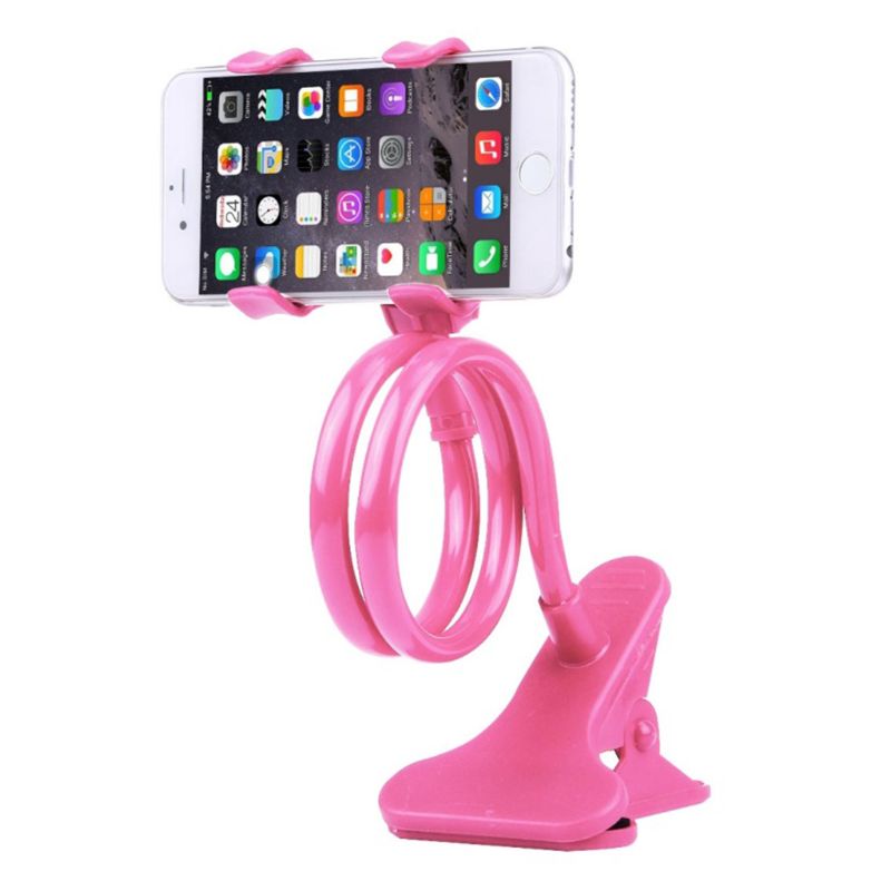 Universale Pigro Supporto del Braccio Flessibile Del Basamento Del Telefono Mobile Stent Holder Bed Table Desk Clip A Collo di Cigno Staffa per il Telefono Muti Colori: Colore rosa