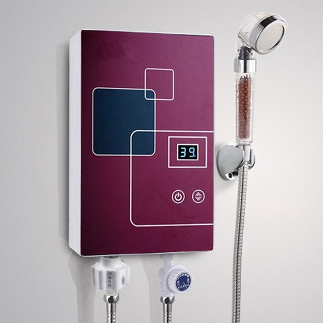 Onmiddellijke Tankloze Waterverwarmer, Instant Elektrische Boiler 3500W Huishoudelijke Mini Tankless Boiler Met LCD-display For Douche Badkamer Keukengebruik Eenvoudige Installatie, Snelle Verwarming