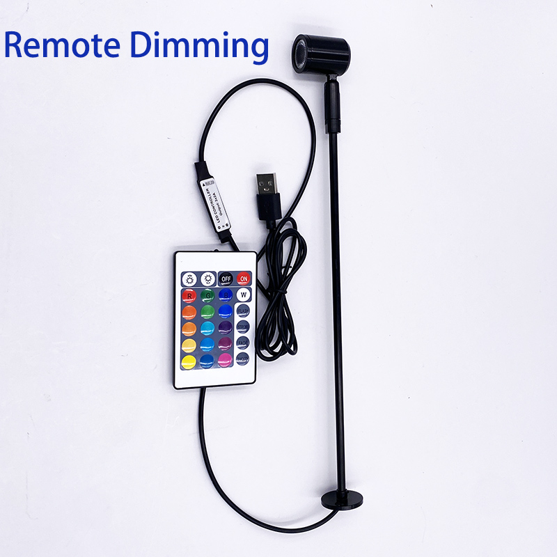 Mini foco Led Rgb Usb de 5V, 1W, 3W, armario montado en superficie, escaparate, mostrador, lámpara de joyería, Mini foco de techo de ángulo giratorio: L / RGB / 1 W