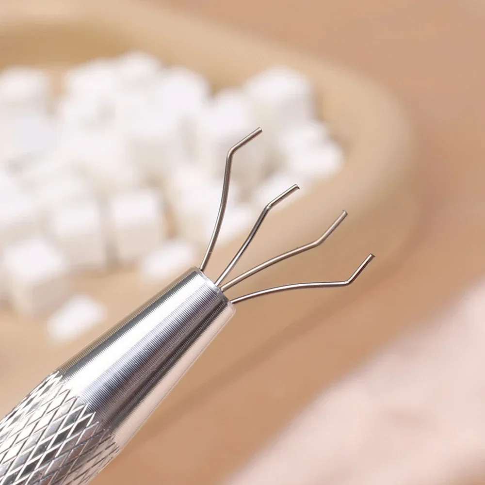 mini spugna quadrata per chiodo arte con 4 artigli Spugna per unghie impostato di afferrare in metallo Spugne sfumate per fard multiuso Strumenti per manicure di bellezza