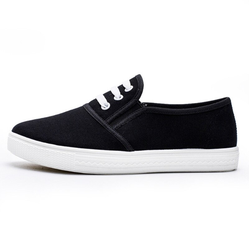 Plate-forme Creepers chaussures femmes toile décontracté blanc chaussures dames peu profonde blanc chaussures bout rond Zapatos Mujer chaussures plates grande taille 36-40
