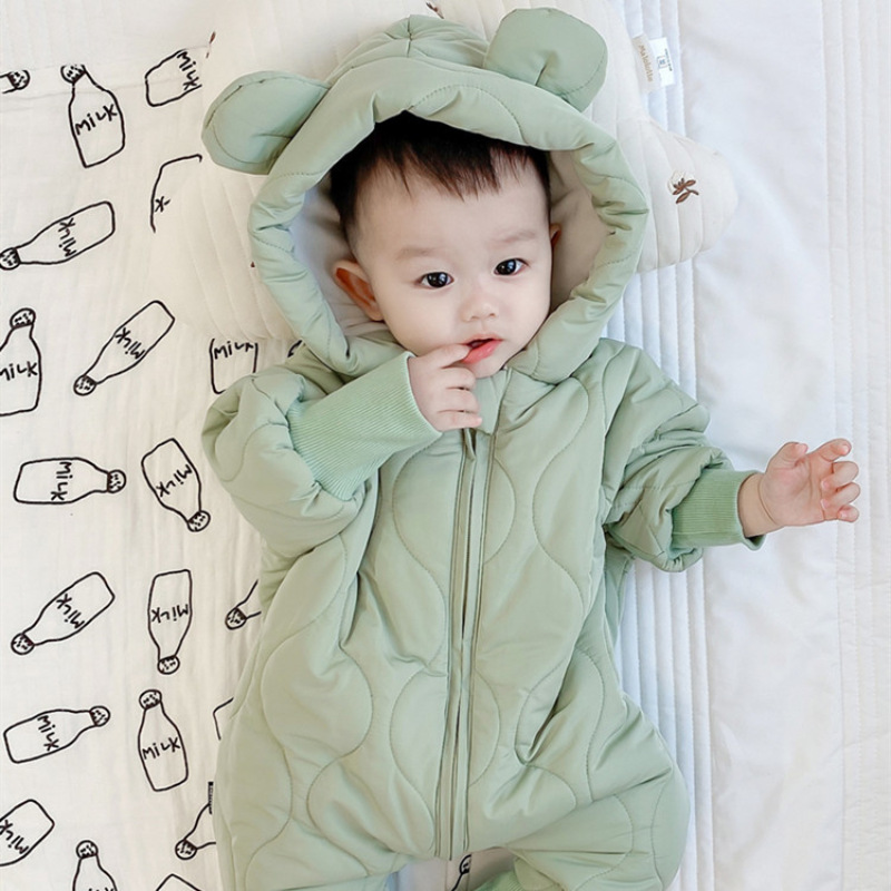 Pasgeboren Meisje Jumpsuit Hooded Winter Baby Overalls Geboren Baby Kleding Jongen Warm Snowsuit Jas Kid Beer Romper Peuter Bovenkleding