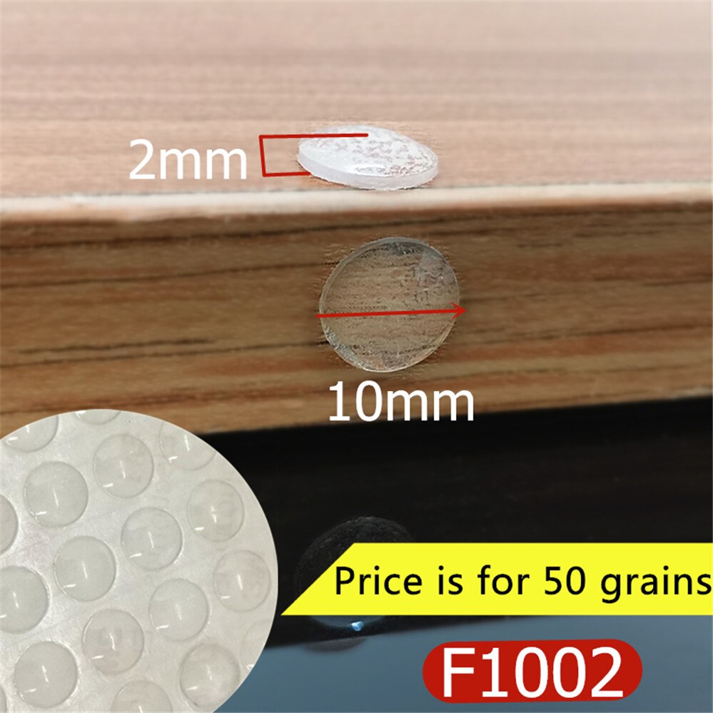 Vários Tamanhos de Porta de Armário Amortecedor amortecedor de silicone auto-adesivo pad com o ponto saliente para cozinha armário gaveta parar: F1002 x 50 Grains