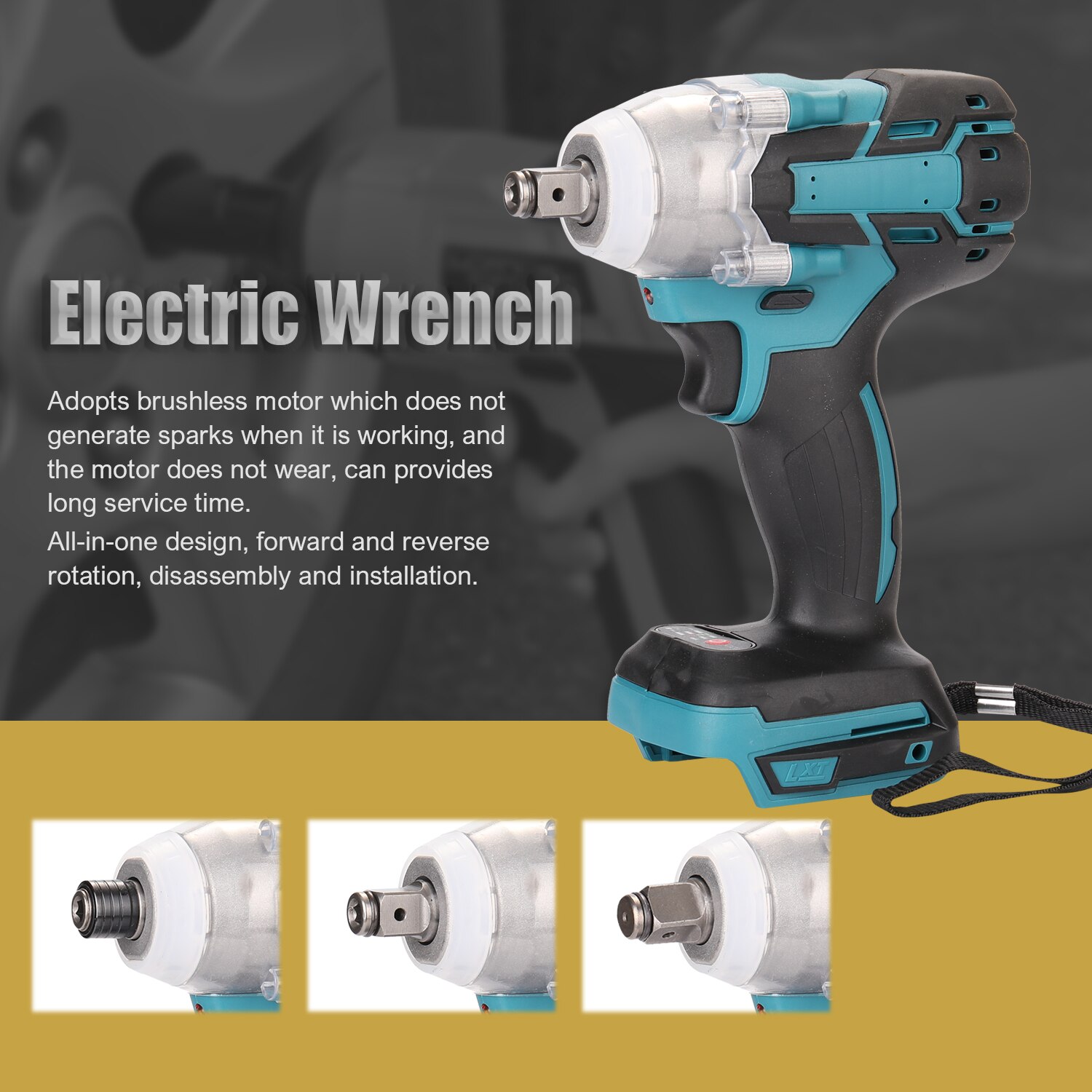 18V Cordless Impact Wrench Screw Driver Brushless Motor High Torque Woodworking Electric Wrench hand tools