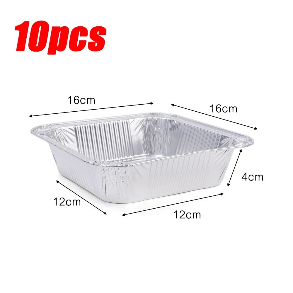 Plateau d'égouttage BBQ, feuille d'aluminium étanche à l'huile, boîte en fer-blanc friteuse à Air plateau jetable, panier de cuisson à la vapeur, outil de cuisine 10 pièces/ensemble: Gris foncé