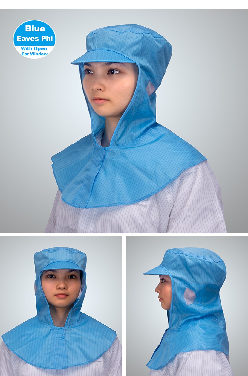 The Factory Sells Safety Helmet Antistatic Hat Cap German Antistatic Cape Dustproof Casco Helmet Safety Hat Wide Brimmed Hat: Blue Brim cape