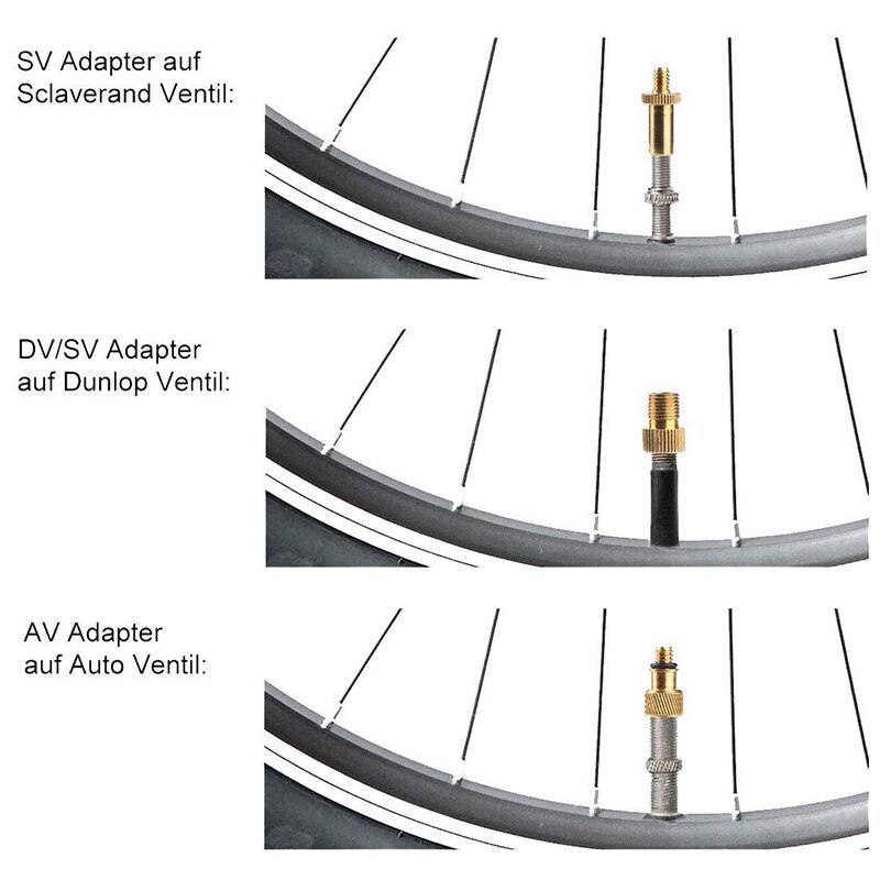 1set Bike Bicycle Presta To Schrader Valve Adapters Presta Valve Extension Pump Tools for Mountain Road Bike Valve Adaptor