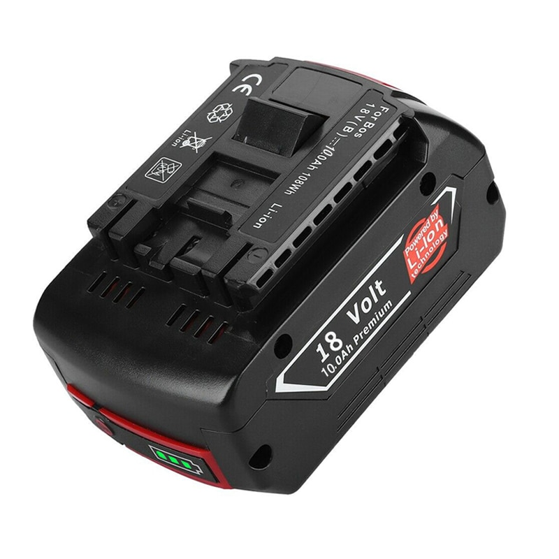 18V 10000mAh Rechargeable For Bosch 18V Battery Backup10.0A Portable Replacement BAT609 Indicator light+3A Battery Charger