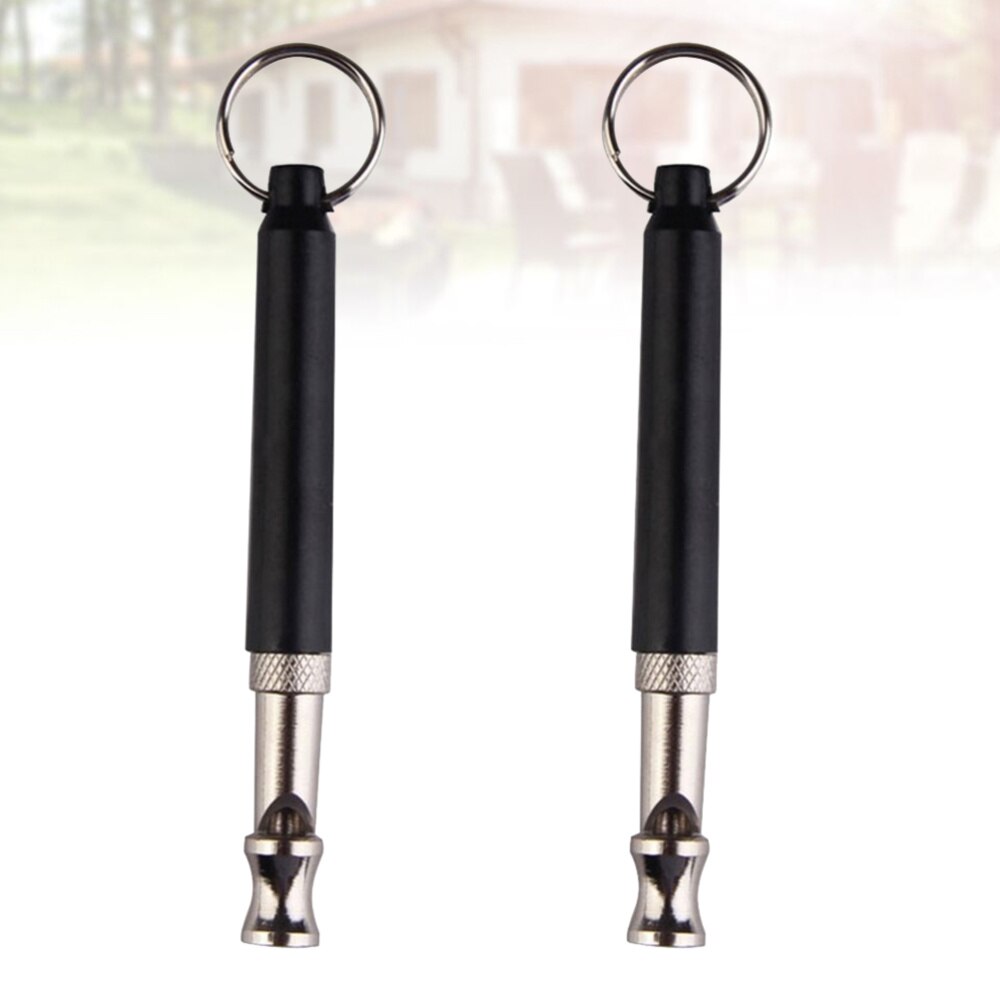 2Pcs Sonic Dog Trainer Dog Whistle Ultrasonic Sound Whistle for Dog Training Black: Default Title