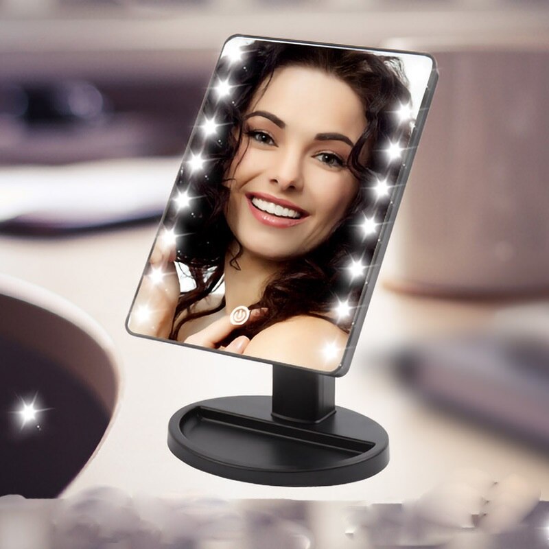 16/22 Mirrors 360 Degrees Rotation Makeup Mirror Adjustable Leds Lighted LED Touch Screen Portable Luminous Mirrors