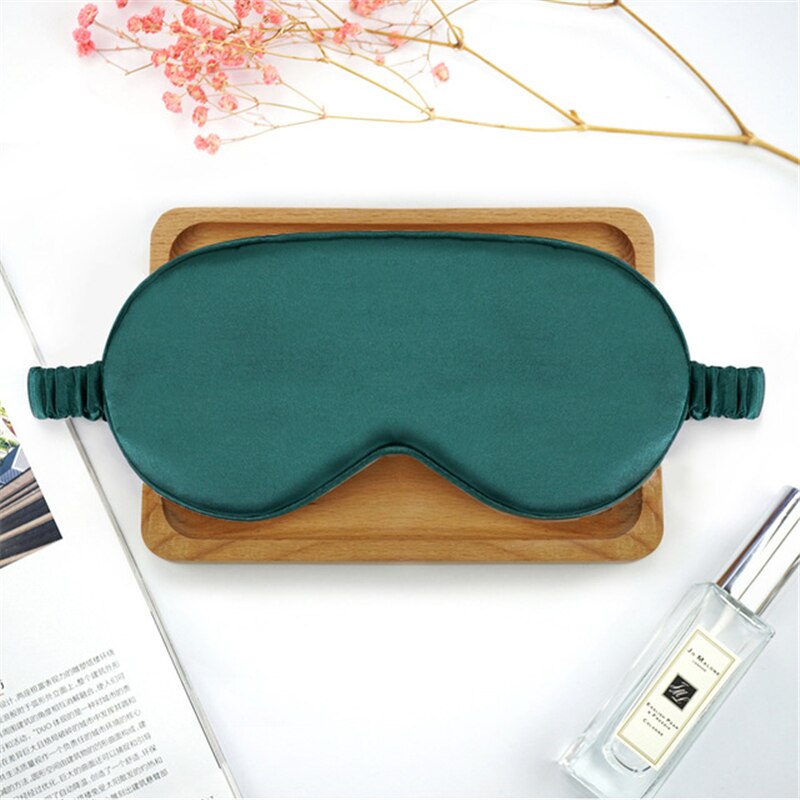 Máscara de seda para dormir 3D, mascarilla para dormir suave y Natural, parche para los ojos, para hombres y mujeres, 1 Uds.: dark green