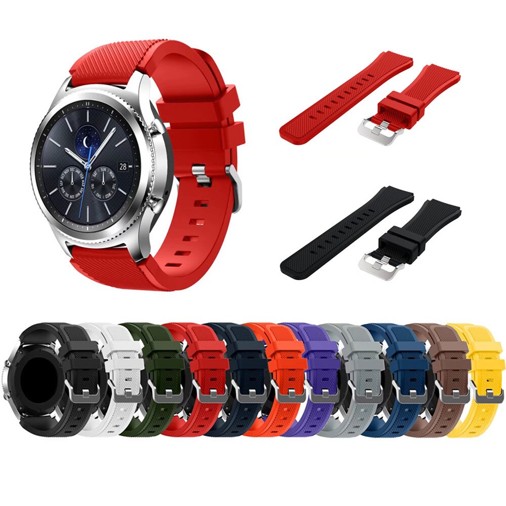 Til galaxy ur 46mm rem til samsung gear  s3 frontier classic 22mm urbånd gummi silikone armbånd huawei ur gt rem
