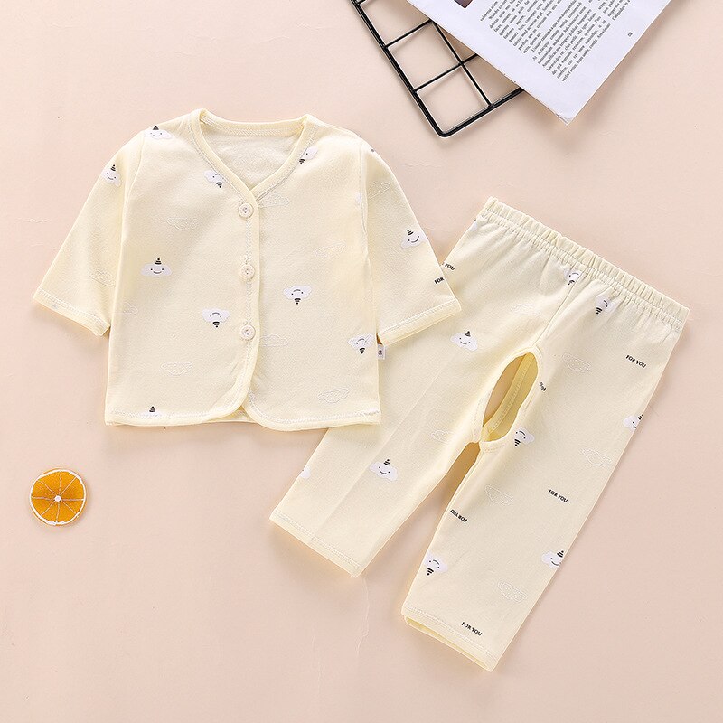 Pigiama per neonato abbigliamento invernale per bambini abbigliamento per bambini in cotone 100% Set di abbigliamento per neonato da notte per bambina: C5 / 66 Height 55-66cm