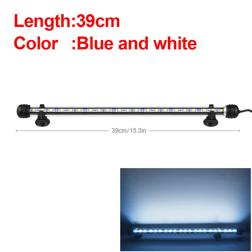 Aquarium light Fish Tank LED lighting For Aquarium Aquatic Pant Grow lamp 19-49cm Aquariums Decoration Fishbowl Accessories 220V: 39cm White-Blue