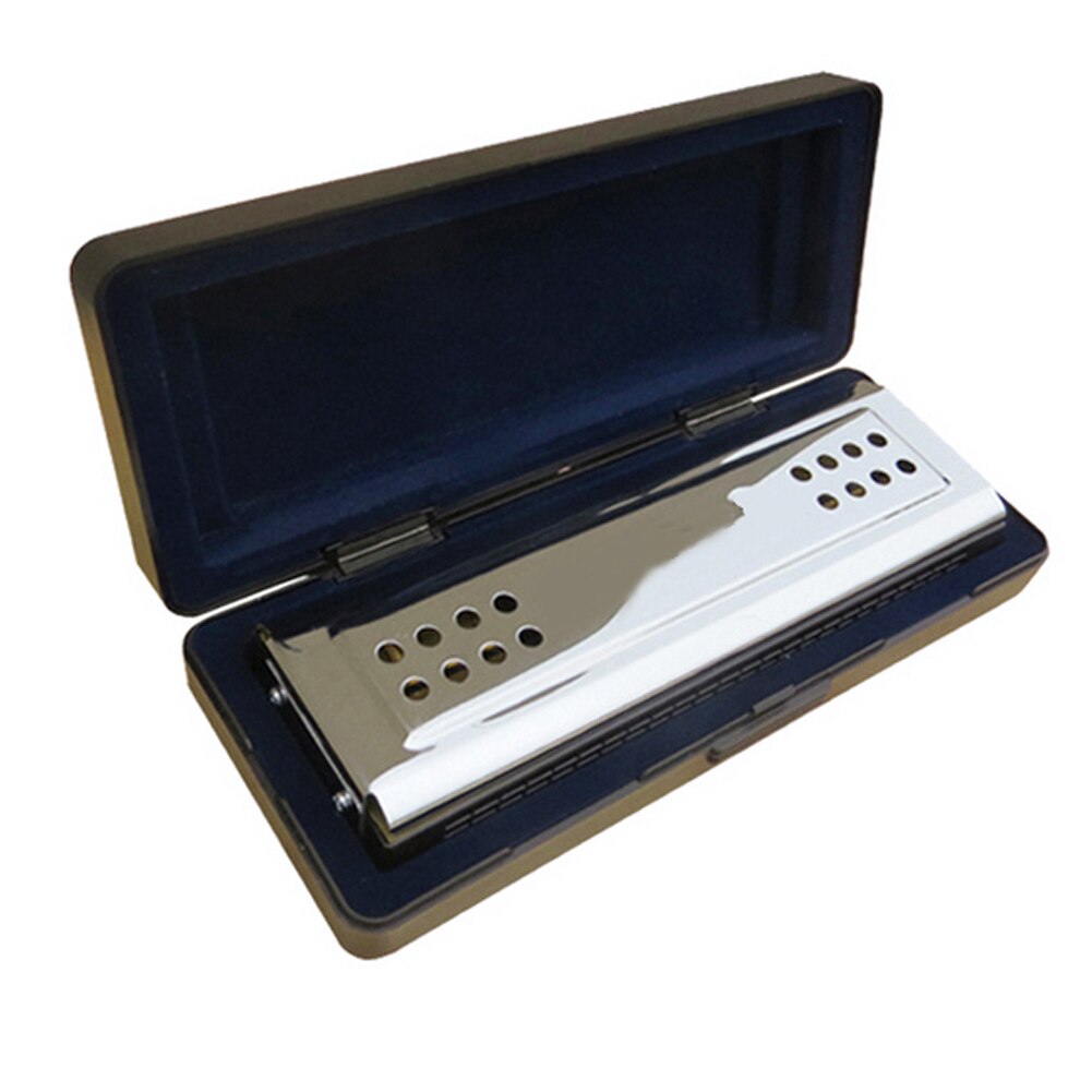 2 in 1 Harmonica with C G Key 24 Double Holes 48 Reeds Wind Instrument with Padded Box Cleaning Cloth