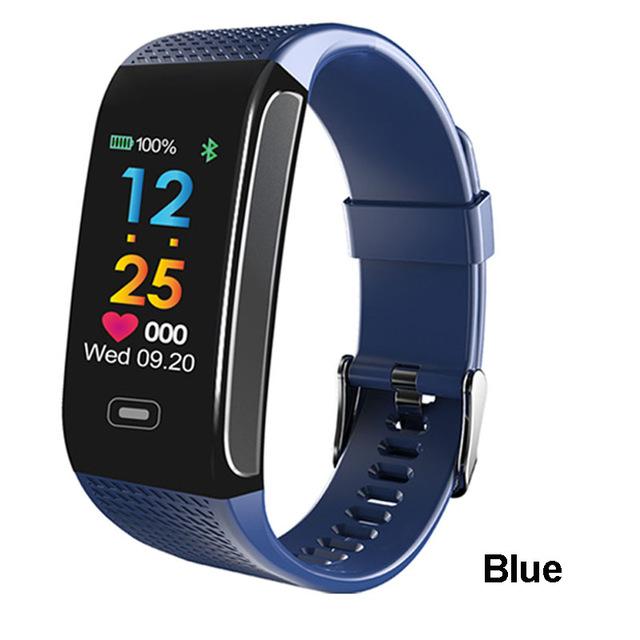 CK18S Smart Band Bloeddruk Hartslag Sport Smart Polsband Fitness Tracker Stappenteller Slimme Armband Vs CK11S: Blauw