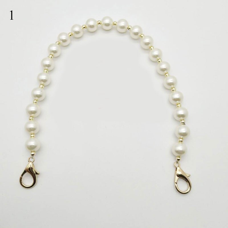 DIY Sweet Faux Pearl Beaded Handbag Strap Women Lady Purse Belts White Replacement Bag Handle Shoulder Bag Strap Bag Accessories: 1