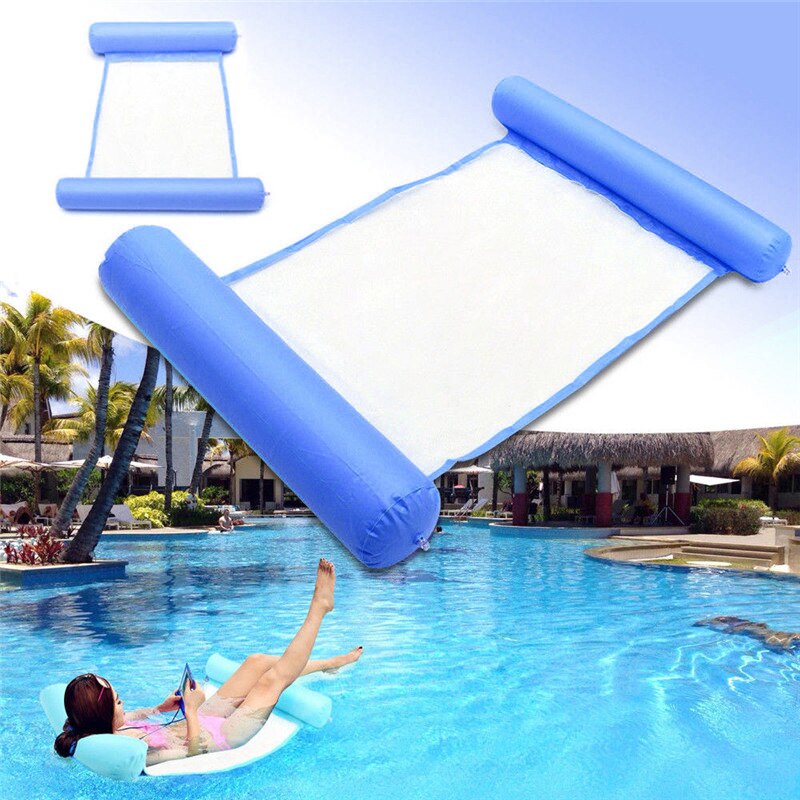 Sommer svømmepøl vand hængekøje flydende stol flydende seng pvc svømning vand lounge stol blå: Default Title