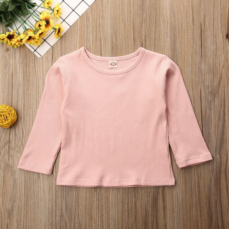 Herfst winter comfortabele baby baby t-shirt met lange mouwen solid warm top pasgeboren jongen meisje kleding