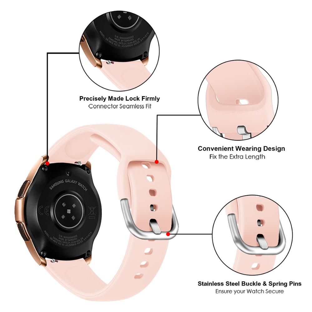 20MM Stainless Steel Metal Strap for Samsung Galaxy Watch Active / active 2 40mm 44mm Bands Smart Watches Small Large Bracelet